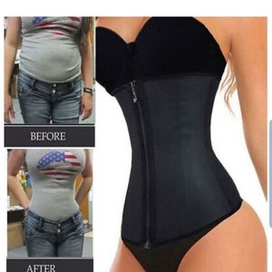 Fajas Colombianas Zip Latex Rubber Waist Trainer W